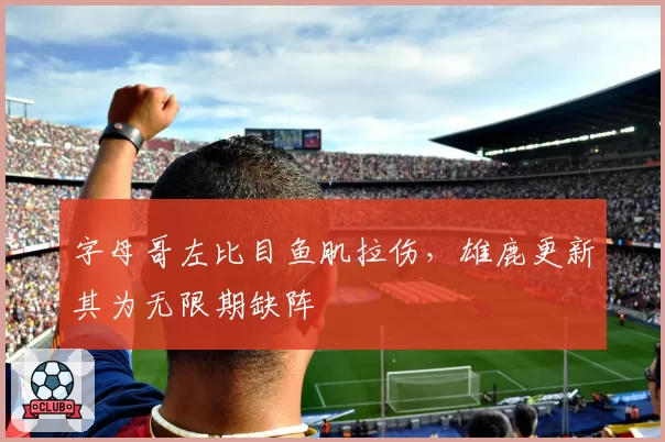 字母哥左比目鱼肌拉伤，雄鹿更新其为无限期缺阵